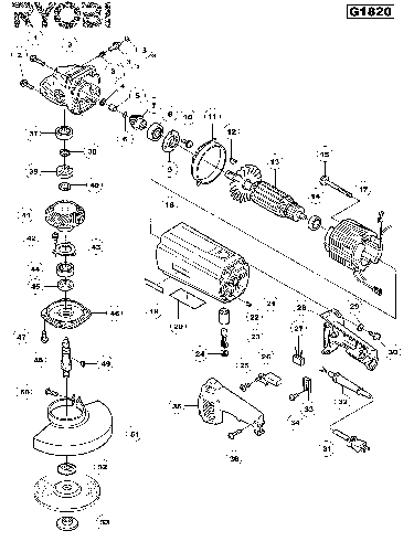 Vue éclatée Ryobi G1820 G1820#01