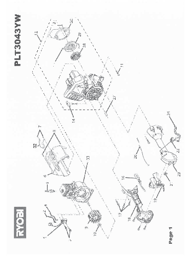 Vue éclatée Ryobi PLT3043YW PLT3043YW#1#01