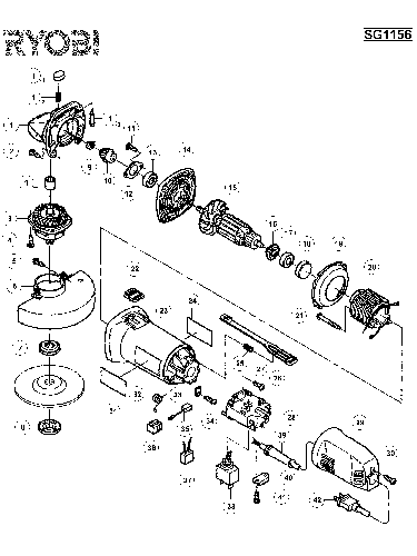 Vue éclatée Ryobi SG1156 SG1156#01