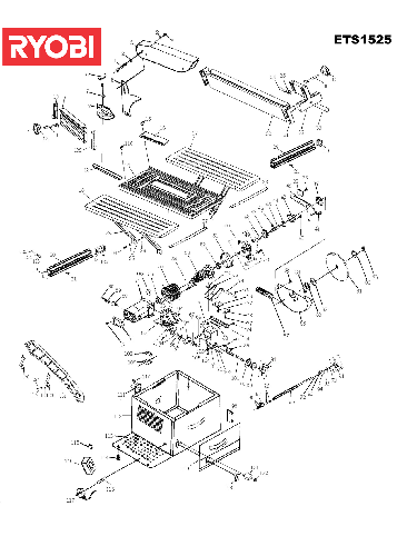 Vue éclatée Ryobi ETS1525 ETS1525#1#01