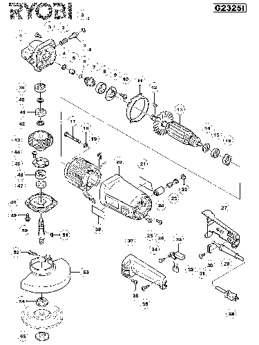 Vue éclatée Ryobi G2325I G2325I#01
