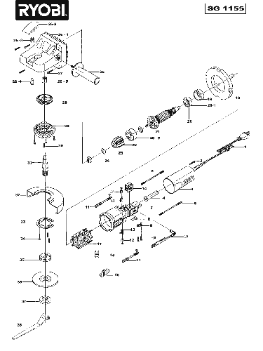 Vue éclatée Ryobi SG1155 SG1155#1#01