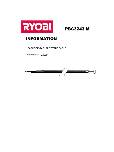 Vue éclatée Ryobi PBC3243M PBC3243M#1#01