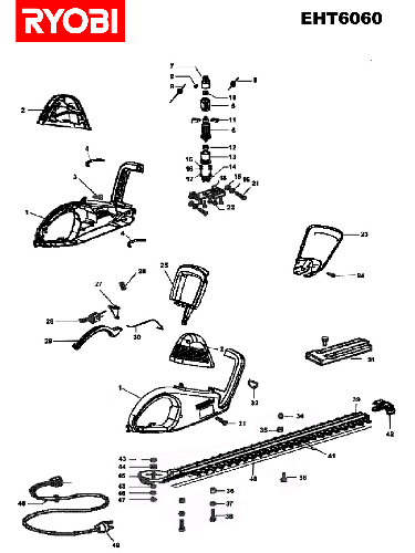 Vue éclatée Ryobi EHT6060 EHT6060#1#01