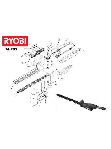 Vue éclatée Ryobi AHF03 AHF03#1#01