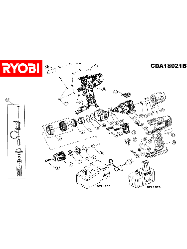 Vue éclatée Ryobi CDA18021B CDA18021B#1#01