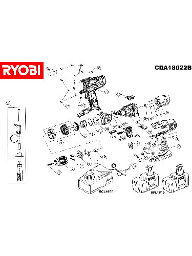 Vue éclatée Ryobi CDA18022B CDA18022B#1#01