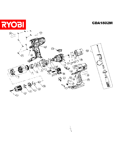 Vue éclatée Ryobi CDA1802M CDA1802M#1#01