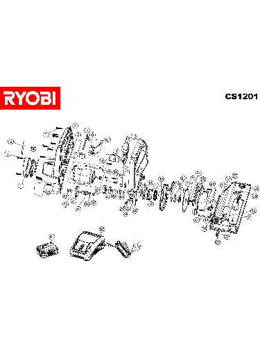 Vue éclatée Ryobi CS1201 CS1201#1#01