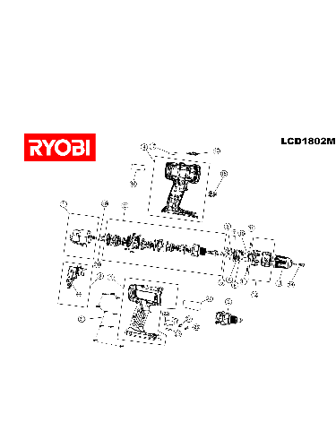 Vue éclatée Ryobi LCD1802M LCD1802M#1#01