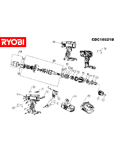 Vue éclatée Ryobi CDC18021B 5133000140#1#01