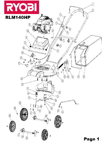 Vue éclatée Ryobi RLM140HP RLM140HP#1#01