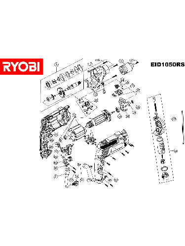 Vue éclatée Ryobi EID1050RS 4000444082#01