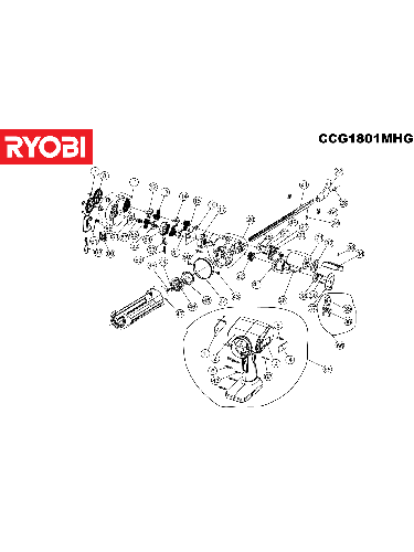 Vue éclatée Ryobi CCG1801MHG 4000444042#01