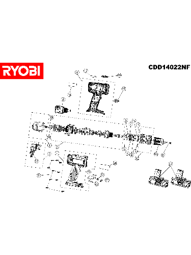 Vue éclatée Ryobi CDD14022NF CDD14022NF#1#01