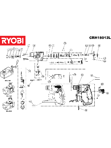 Vue éclatée Ryobi CRH18012L CRH18012L#1#01