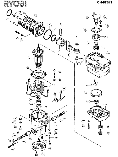 Vue éclatée Ryobi CH485I CH485#1#01