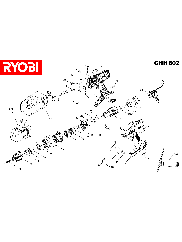 Vue éclatée Ryobi CHI1802 CHI1802#1#01