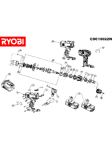 Vue éclatée Ryobi CDC18022N 5133000422#1#01