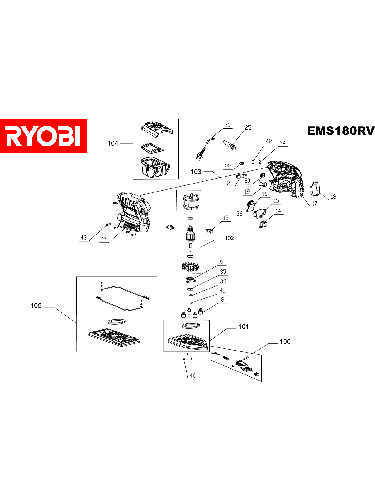 Vue éclatée Ryobi EMS180RV 4000444132#01