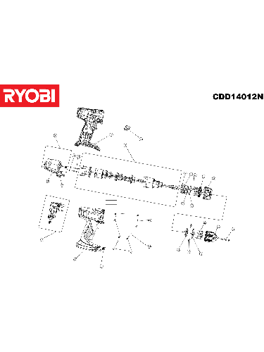 Vue éclatée Ryobi CDD14012N 5133000602#1#01