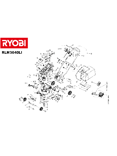 Vue éclatée Ryobi RLM3640LI 5133000679#1#01