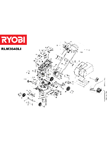 Vue éclatée Ryobi RLM3640LI 5133000679#2#01