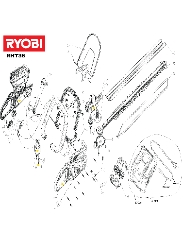 Vue éclatée Ryobi RHT36 5133000725#2#01