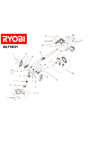 Vue éclatée Ryobi OLT1831 5133000728#1#01