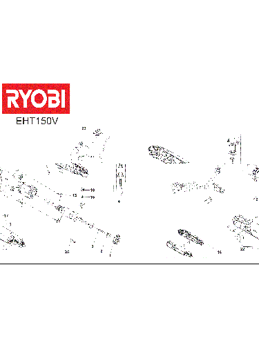 Vue éclatée Ryobi EHT150V_150W 4000444118#01