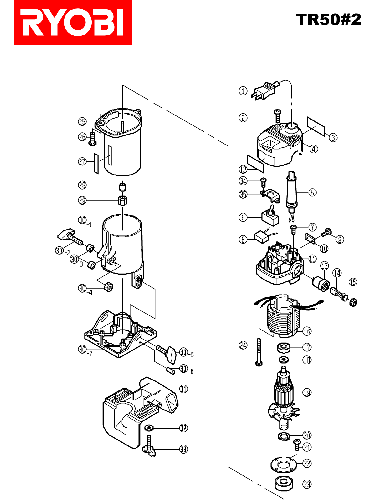 Vue éclatée Ryobi TR50 TR50#2#01