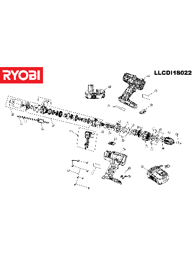 Vue éclatée Ryobi LLCDI18022 5133000804#1#01