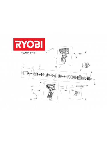 Vue éclatée Ryobi RCD12011L 4000444449#01