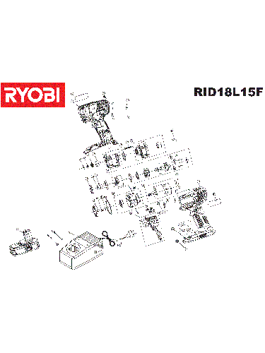 Vue éclatée Ryobi RID1801M 4000444052#01