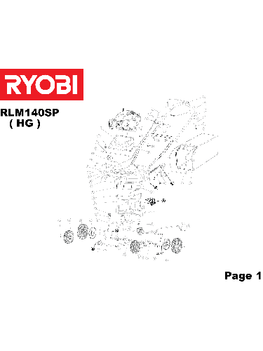Vue éclatée Ryobi RLM140SP 5133001728#1#01