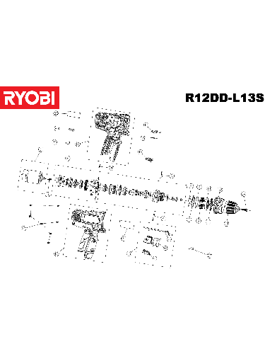 Vue éclatée Ryobi R12DD-L13S 4000444027#01