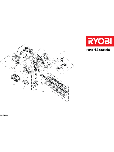 Vue éclatée Ryobi RHT1855R40__TAILLE_HAIE_18V__4.0A 4000444189#01