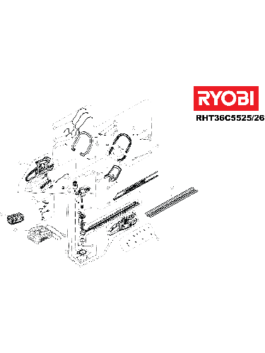 Vue éclatée Ryobi RHT36C5525S_TAILLE_HAIE_36V___2.5A 4000444191#01