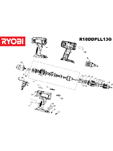 Vue éclatée Ryobi R18DDPLL13G 4000444236#01