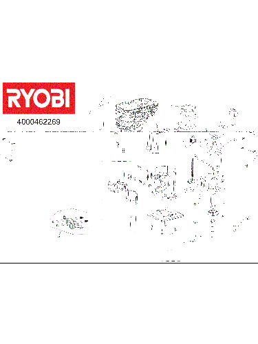 Vue éclatée Ryobi R18TR-0 4000462269#01
