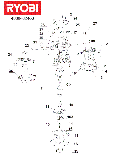 Vue éclatée Ryobi ROS310-SA20 4000462406#01
