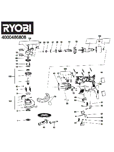 Vue éclatée Ryobi R18AG-120S 4000444313#01