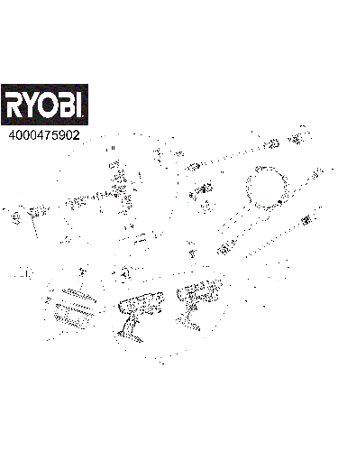 Vue éclatée Ryobi RY18PWX41A-125P 4000475902#01