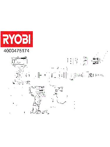 Vue éclatée Ryobi R18DD4-220OTA55 4000475174#01