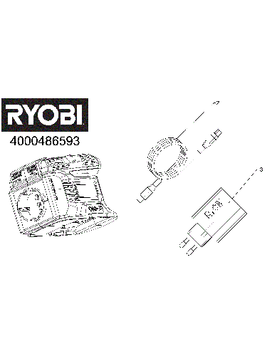 Vue éclatée Ryobi RY18BI150B 4000486593#01
