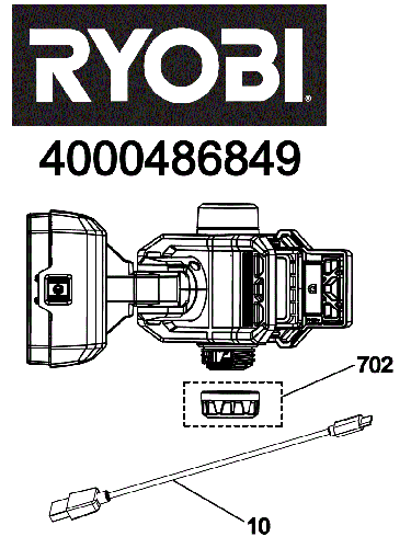 Vue éclatée Ryobi RLC4-0 4000486849#01