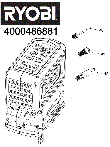 Vue éclatée Ryobi RPI18-0 4000486881#01