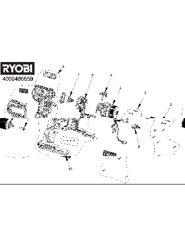 Vue éclatée Ryobi RPD18C1-0 4000486659#01
