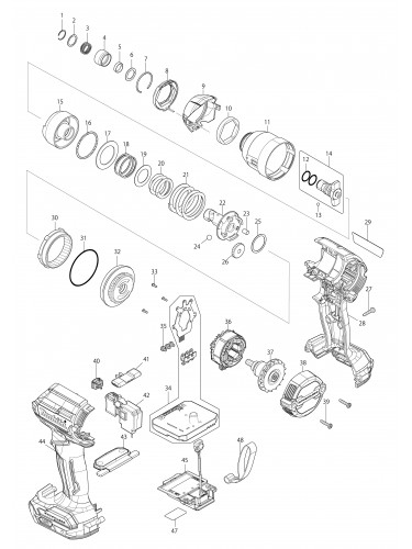 Vue éclatée Makita TD002G#01
