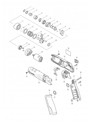Vue éclatée Makita TD020D#01